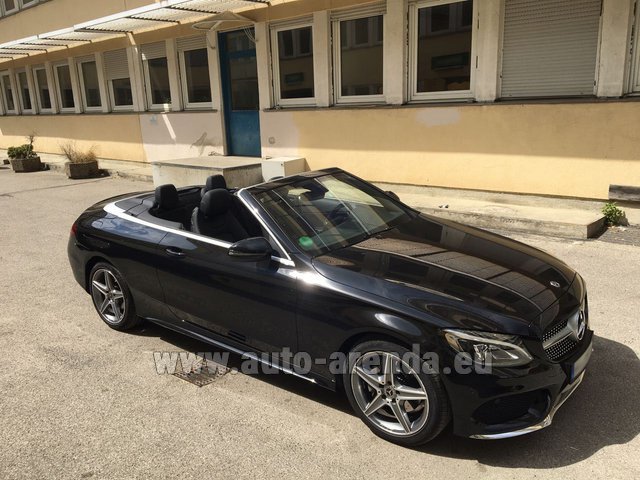 Прокат Мерседес-Бенц C 180 Cabrio AMG Комплектация чёрный в Неаполе