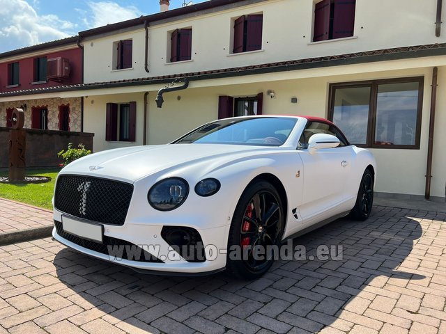 Rental Bentley Continental GTC W12 Number 1 White in Rimini airport