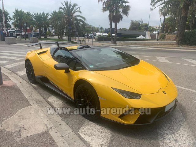 Rental Lamborghini Huracan Performante Spyder in Amalfi Coast