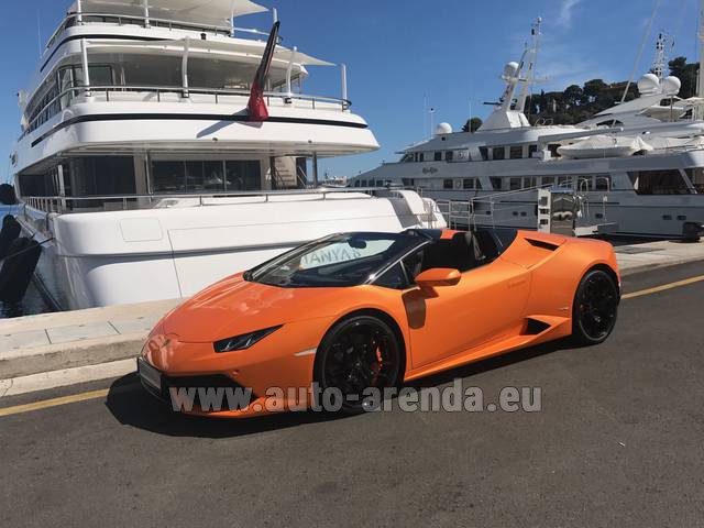 Rental Lamborghini Huracan Spyder Cabrio in Amalfi Coast