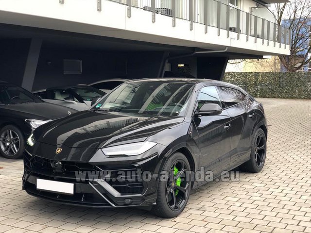 Rental Lamborghini Urus Black in Naples airport