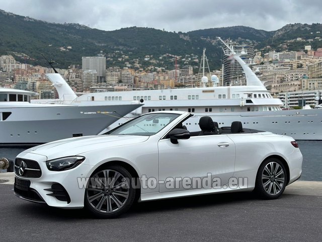 Rental Mercedes-Benz E 200 Convertible AMG equipment in Tuscany