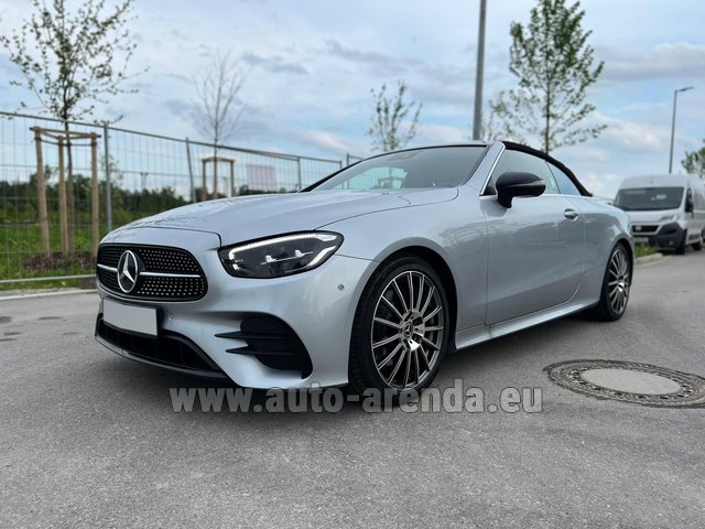 Rental Mercedes-Benz E 220d Convertible AMG equipment in Tuscany