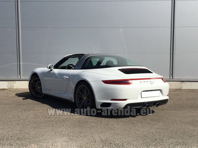 Rent the Porsche 911 Targa 4S White car in San-Remo